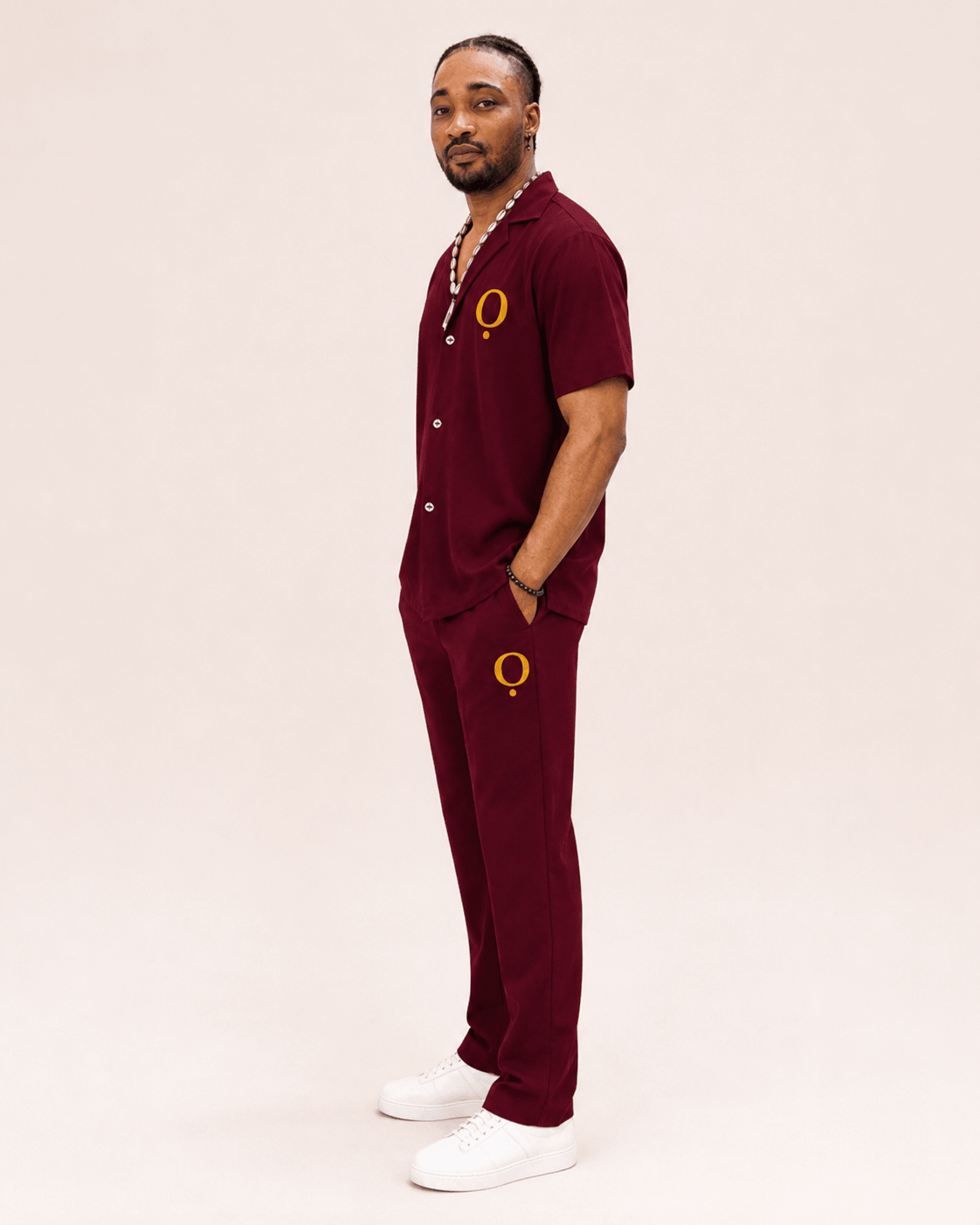 Cowrie Collection angled outfit portrait